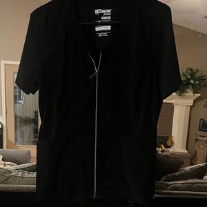 Grey's Anatomy Black Short Sleeve Zip-Up Tee